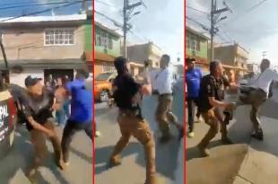 #Video: Golpean a policías cuando detenían a un ebrio en Ecatepec