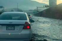 Autopista Lerma-La Marquesa inundada