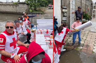 Personal voluntario de las delegaciones locales Toluca y Metepec distribuyeron despensas básicas, paquetes de higiene personal y aseo doméstico.