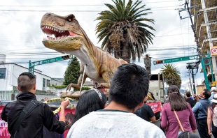 ¡Están increíbles! Grita niño al ver a Dinosaurios entrando a Toluca