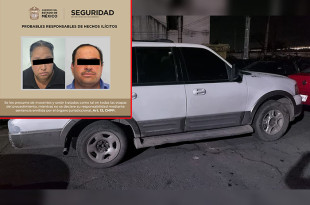 Pareja detenida y camioneta vinculada a homicidio.