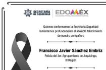 Versiones oficiales indicaron que se trata de un policía adscrito a la Secretaria de Seguridad del Estado de México