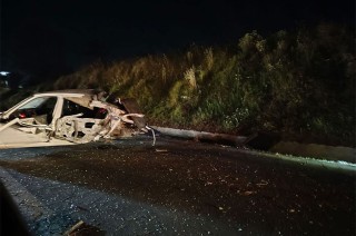 La unidad quedó destrozada a la altura de El Guarda