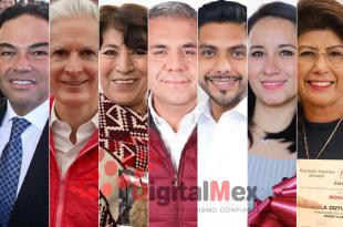 Enrique Vargas, Alfredo del Mazo, Delfina Gómez, Fernando Vilchis, Adolfo Cerqueda, Michelle Núñez, Mariela Gutiérrez