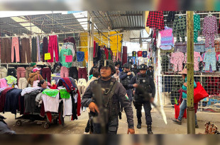 Participan 150 policías, Guardia Nacional y Ejército para proteger a comerciantes, compradores y visitantes.