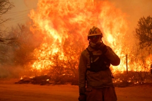 Miles de bomberos en el combate