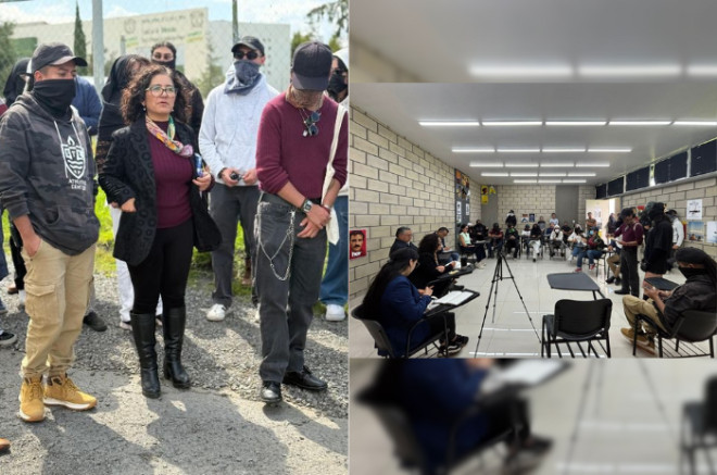  Zarza Delgado  en diálogo con estudiantes de Artes Escénicas