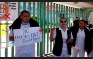 #Toluca: manifestación en el hospital Adolfo López, por caso positivo de #Covid-19