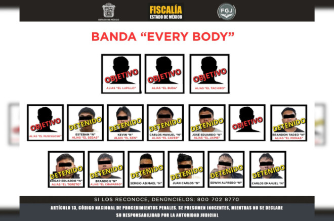 Detenidos por la FGJEM por su presunta participación en robos de vehículos en Ecatepec y Tlalnepantla