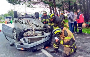 Volcadura en la México-Toluca