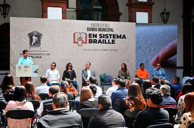 El Bando Municipal de Toluca en lenguaje Braille favorece la accesibilidad