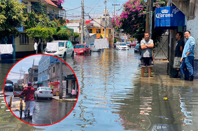#Video: Vecinos de #Nezahualcóyotl piden apoyo por inundaciones tras fuertes lluvias