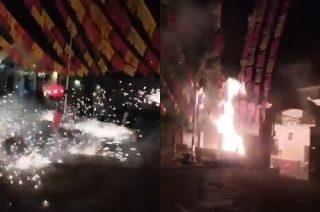 Explosiones de tanques de gas y un incendio provocado presuntamente por pirotecnia.
