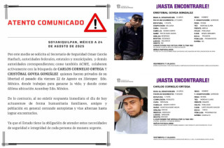 Familiares exigen la aparición de Ortega y Govea González