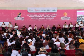 Delfina Gómez anunció que Croquetmanía llegará gradualmente a otras 750 protectoras registradas y se buscará fortalecer acciones de esterilización, vacunación y alimentación.