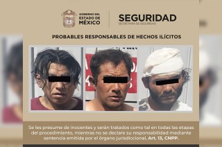 Los hechos ocurrieron en la localidad de Pueblo Nuevo Tlalmimilolpan, donde los sujeto fueron interceptados tras una denuncia ciudadana. 