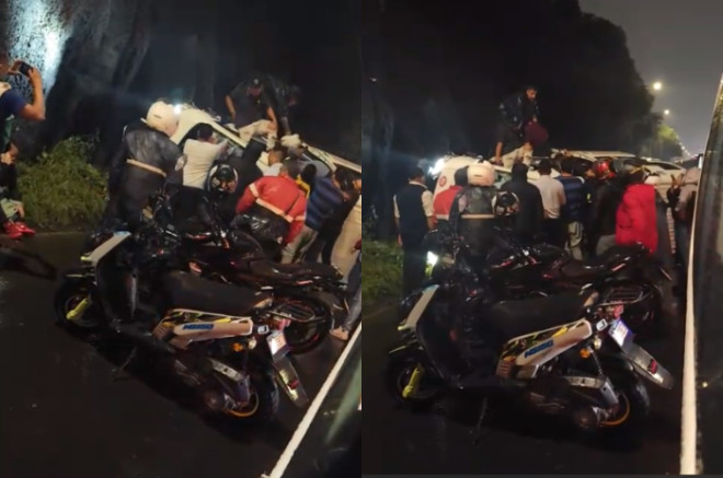 Servicios de emergencia realizan maniobras de rescate y retiro de la unidad