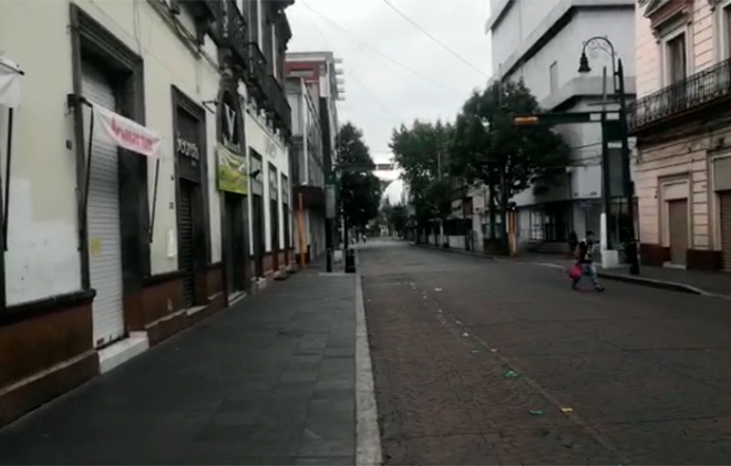 #Video: Centro histórico de #Toluca "calla" ante contingencia