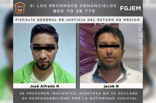 Jacob “N” y José Alfredo “N” fueron aprehendidos por la Fiscalía General de Justicia del Estado de México