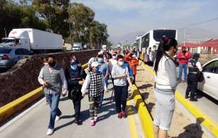 La protesta se llevó a cabo en ambos sentidos de la carretera libre México-Pachuca