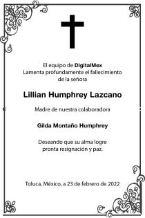 Esquela Lillian Humphrey Lazcano