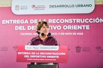 La gobernadora Delfina Gómez Álvarez encabezó la entrega de la rehabilitación del Deportivo Oriente en Tultepec.
