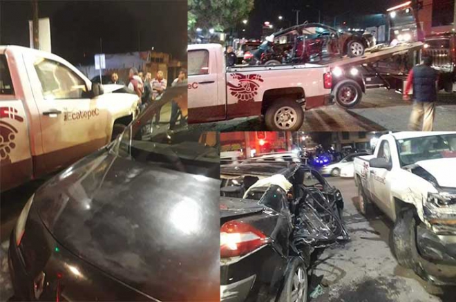 Vehículo oficial de Ecatepec provoca accidente y deja seis lesionados