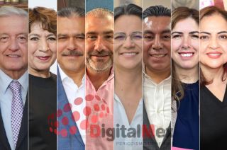 AMLO, Delfina Gómez, Ublester Santiago, Carlos de la Peña, Paola Jiménez, Braulio Álvarez, Melissa Vargas, Ana Lilia Herrera