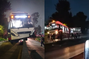 Mexibús L4 choca en “El Vigilante”