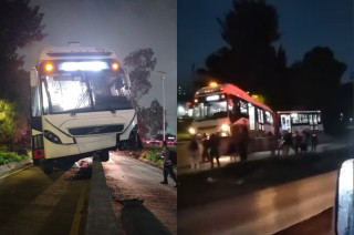 Mexibús L4 choca en “El Vigilante”