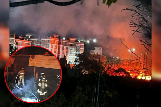 Bomberos y Protección Civil combatieron el incendio que consumió la vivienda en Villas del Sol, Chilpancingo.