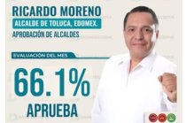 Ricardo Moreno Bastida, presidente municipal de Toluca, alcanzó 67.5 por ciento de aprobación.