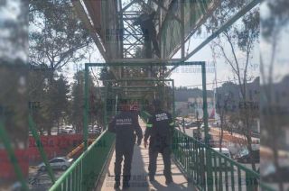 Oficiales lograron convencerlo de descender de la estructura metálica.