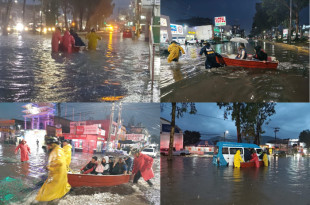 Calles inundadas y daños visibles tras las intensas lluvias en Ixtapaluca