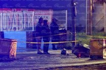 Policías municipales acordonaron la zona donde ocurrió el accidente en Zinacantepec.