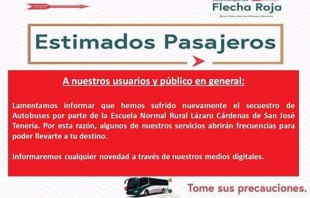 Normalistas secuestran 13 autobuses; afecta servicio a Tenancingo
