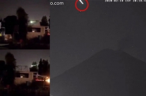 #Video #Impresionante: Captan caída de meteoro cerca del #Popocatépetl