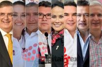 Marcelo Ebrard, Claudia Sheinbaum, Adán Augusto López, Ricardo Monreal, Alejandra del Moral, Alejandro Moreno, Miguel Osorio, Alfredo del Mazo