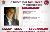 Ofrece Fiscalía recompensa por informes de hombre desaparecido en abril