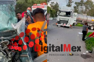 #Video: Brutal choque entre tráiler y camioneta en la Toluca-Atlacomulco deja cinco heridos, incluidos dos menores