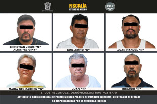 Los seis detenidos fueron ingresados a Centros Preventivos y de Readaptación Social en Nezahualcóyotl, Otumba, Ecatepec y Almoloya de Juárez.