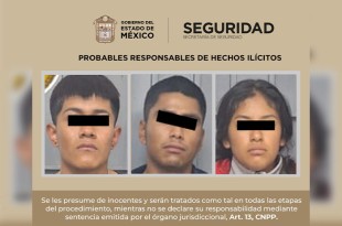 Los oficiales detuvieron a Itzael “N” de 20 años, Martín “N” de 18 años y María “N” de 24 años, además de un menor de edad, quienes fueron presentados en la FGR con sede en Texcoco. 