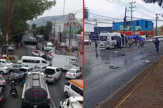 De acuerdo con testigos, la pipa intentó ganarle el paso al semáforo en rojo, lo que provocó el impacto directo contra la combi que circulaba en sentido a La Paz.
