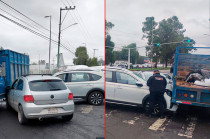 Cuatro personas resultaron lesionadas y fueron atendidas por Protección Civil sin requerir traslado. 