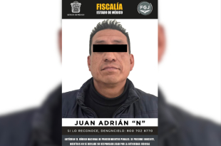Juan Adrián “N”, detenido por elementos de la FGJEM en el municipio de Ozumba