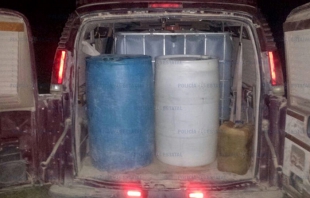Aseguran SS y Pemex más de mil 800 litros de gasolina extraída presuntamente de manera ilegal