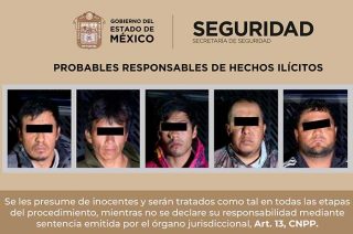 Elementos de la SSEM y la Guardia Nacional detuvieron a cinco hombres por su probable relación con el robo de hidrocarburo en Huehuetoca.