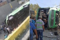 Presumiblemente, el vehículo se quedó sin frenos cuando circulaba por una de las pendientes de la calle Cuatli en la colonia Lázaro Cárdenas 3ª sección.