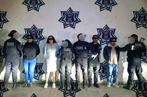 Los cuatro detenidos fueron puestos a disposición del Ministerio Público en el Centro de Justicia de Tenango del Valle.