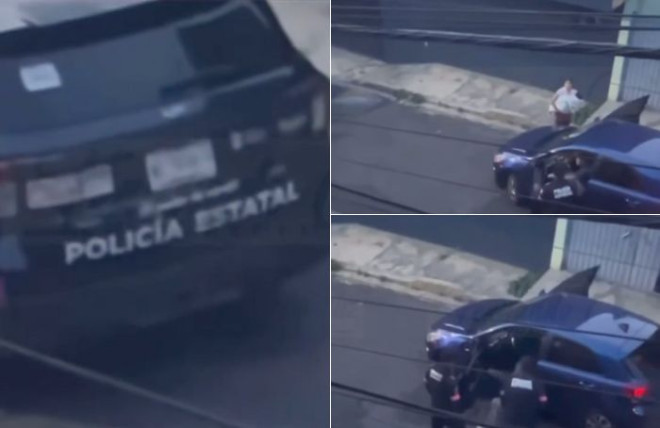 Un video difundido en redes muestra a los policías de género golpeando a un joven conductor que viajaba con su esposa y su bebé.